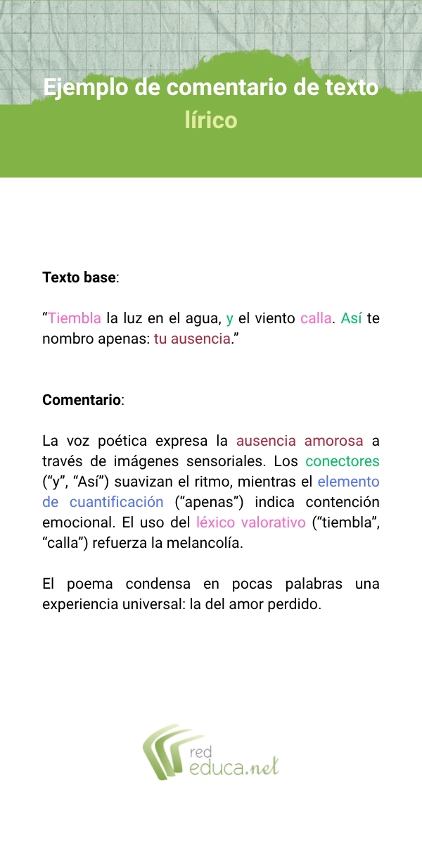 Ejemplo de comentario de texto lírico