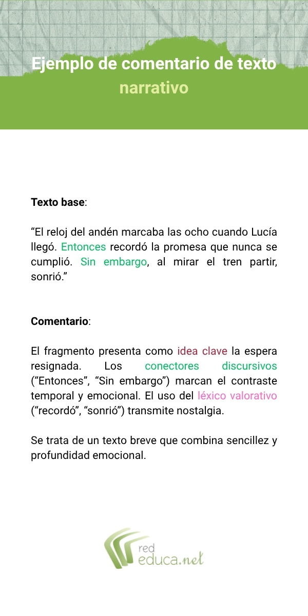 Ejemplo de comentario de texto narrativo