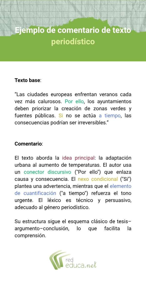 Ejemplo de comentario de texto periodístico
